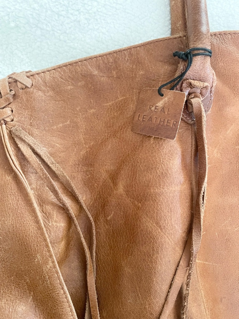Urban Outfitters Ecote XL Brown Leather Shoulder/Tote Bag - Picture 5 of 14